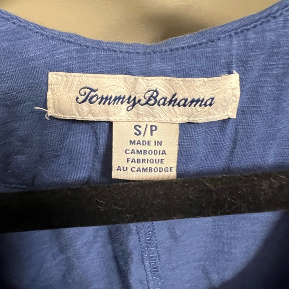 GUC Tommy Bahama Pearl Embroidered Blue Sleeveless Shift Dress Size Small - Picture 4 of 5